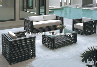 China 4pcs black round rattan patio sofa   --9189 supplier