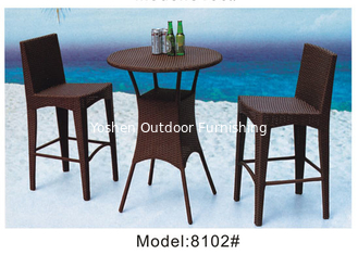 China 3pcs wicker rattan saloon club round bar  table and 2pcs armless chairs-8102 supplier