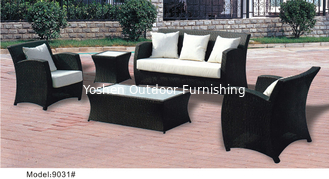 China 5-piece outdoor rattan Wicker classic high back sofa with end table -9031 supplier