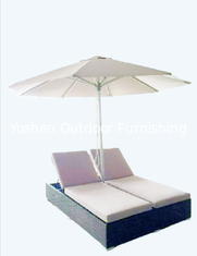 China Luxury indoor chaise lounge modern outdoor lounger dual double chaise lounge with umbrella canopy ---6500 supplier