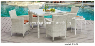 China 6pcs classic UK European style outdoor garden PE rattan wicker dining set resin plastic ding chairs---8180 supplier