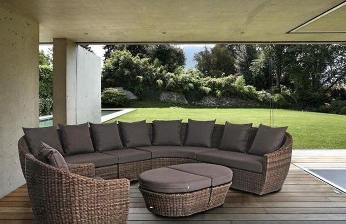 7-piece Metal outdoor modular sectional sofa outdoor furniture garden