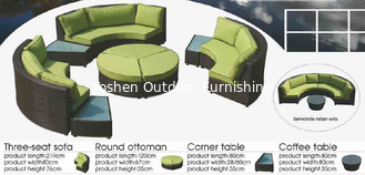 China 9pcs synthetic outdoor furniture wicker round sofa set -9229 supplier