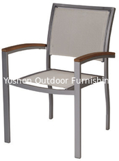 China Outdoor garden aluminium stacking chair with sling texline fabric-YS5612 supplier