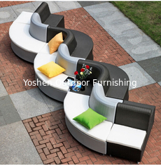 China 10pcs white &amp; black Outdoor furniture rattan poolside curve sofa--9221 supplier