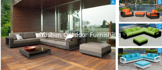 8pcs patio rattan/ wicker sectional sofa ottoman coffee table--9152