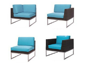 outdoor furniture rattan modular sofa stainless steel --16200