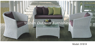 China outdoor garden rattan sofa/hotel sofa/patio sofa-9181 supplier