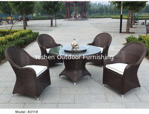 China 5 pc rattan dining set outdoor furniture garden wicker dining table &amp; chair furniture supplier