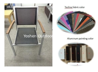 Outdoor garden aluminium stacking chair with sling texline fabric-YS5612