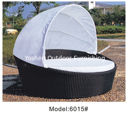 China Outdoor rattan wicker daybed with canopy  ---6015 supplier