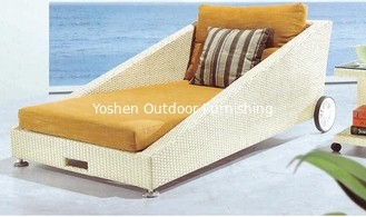 China 2 wheels waterproof fabric rattan sun lounger / daybed/ sunbed   ---YS6000 supplier