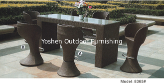 China 7pcs patio wicker furniture of Rattan swivel bar chair  and table-8365 supplier