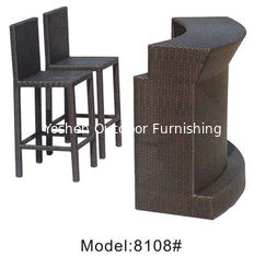 China 3pcs wicker  public house club counter bar  table and armless chairs-8108 supplier
