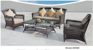 China 4-piece patio outdoor  resin Wicker classic high back sofa with Cushion -9088 supplier