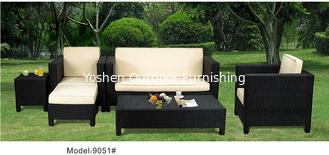 China 5-piece patio outdoor  resin Wicker classic high back sofa with chaise -9051 supplier