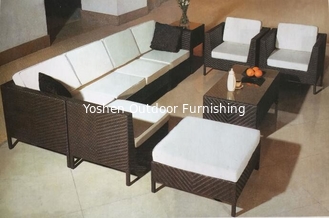 China 8-piece patio outdoor  wicker rattan modular conversation deep seet sofa set with single chair-9029 supplier