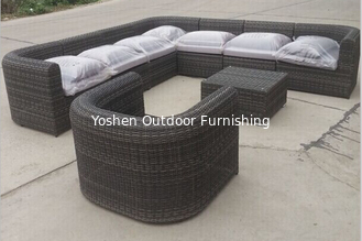 China 9 piece -L shaped backyard causual wicker rattan sofa set with club chair -16097 supplier