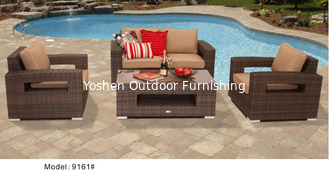 China 4 piece -weather resist PE wicker arm club chair and lovesat sofa  -9161 supplier