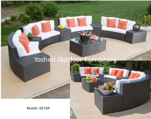 China 10piece - PE wicker rattan weather resist 4 loveseat 5 side table sofa collection-9216 supplier