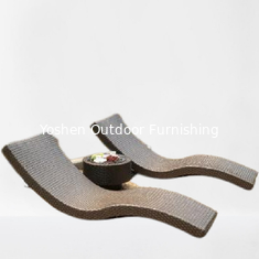 China Outdoor rattan garden sun chair wicker plastic resin beach bed sun lounger outdoor relaxing sun bed---6299 supplier