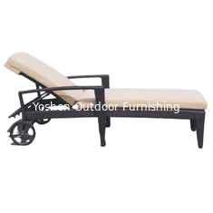 China Wholesales beach furniture wicker rattan plastic pool sunbed sun lounger outdoor transat jardin---6032 supplier