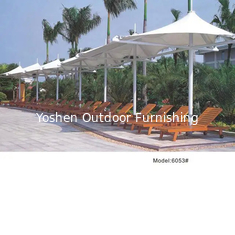 China Plastic wooden teak sun lounger chair sunbed with umbrella---6053 supplier