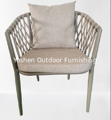 China Luxury hotel Outdoor restaurant coffee dining set stackable fast food chair Rope Garden Chairs rope chair---6322 supplier