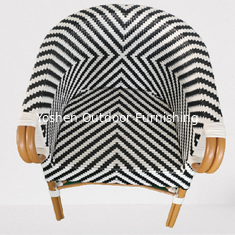 China Bamboo garden furniture plastic rattan wicker woven luxury outdoor dining chair armrest zebra chai---6306 supplier