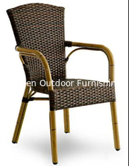 China Aluminum Bamboo look Garden Rattan wicker Chair outdoor cafe chair plastic coffee shop chair---YS5606 supplier