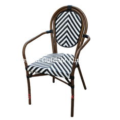 China Aluminum Bamboo furniture armrest Balcony chair outdoor garden chair wicker rattan plastic Resort chair---YS6610 supplier