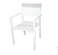 White PE rattan wicker salon chair outdoor plastic gym chair aluminum frame garden colorful chair---YS5675