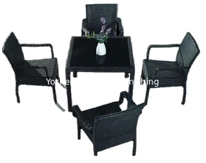 China 5pc PE rattan wicker plastic aluminum frame cheap garden chair restaurant chair hotel chair with table---8059 supplier