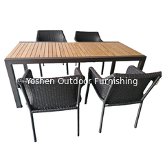 China Furniture Outdoor hotel Patio Garden Terrace Teak Wood dining table and dining Chairs set---YS6621 supplier