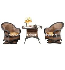 China Outdoor garden furniture patio dining sets swivel chairs wicker plastic resin swivel chairs with table---8031 supplier