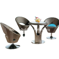 China 4 seat outdoor swivel dining club chairs wicker furniture dining table chairs bar furniture swivel chairs---8138 supplier