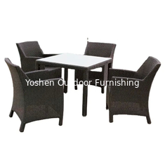 China Star hotel outdoor furniture waterproof wicker dining set 4 seating garden furniture outdoor rattan table---8086 supplier