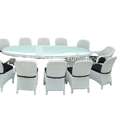 China Luxury hotel pool furniture 12 seat arm chairs table white wedding furniture arm less chairs outdoor furniture---8155 supplier