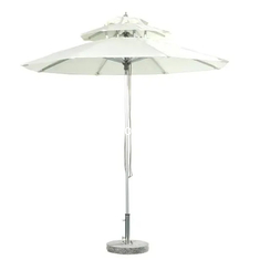China Resort commercial beach garden two layer round outdoor table white umbrellas parasols restaurant umbrella---2000 supplier