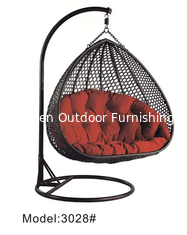 China Living room furniture rattan wicker resin swing bed chair love swings---3028 supplier