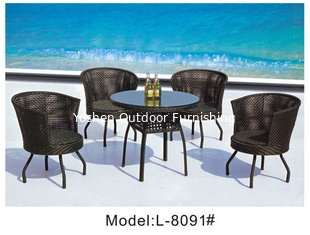 China 6pcss swivel patio wicker dining chairs -8091 supplier