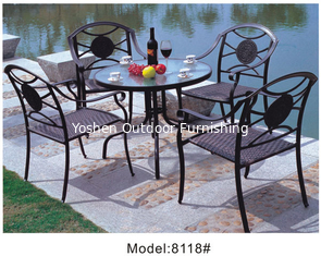 China Aluminum frame with wicker seat dining set -8118 supplier