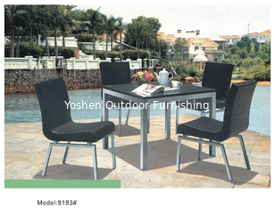 China 5-piece resin wicker rattan outdoor patio dining set for 4 people-8183 supplier
