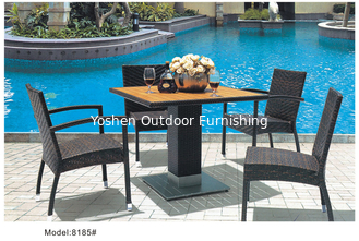 China SS table base with wicker dining chair set -8185 supplier