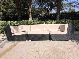 Terrace Furniture Seat Lounge Outdoor Black Rattan Wicker Sofa Luxury Garden Furniture Outdoor Sofas Patio Furniture Set YS8000