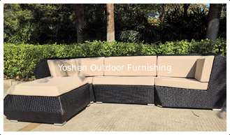 Terrace Furniture Seat Lounge Outdoor Black Rattan Wicker Sofa Luxury Garden Furniture Outdoor Sofas Patio Furniture Set YS8000