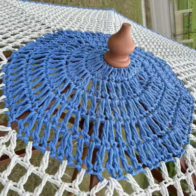9 ft New Design Customized Woven Beach Umbrella Cotton Rope Macrame Parasols Handmade Tassels Woven Canopy Umbrella