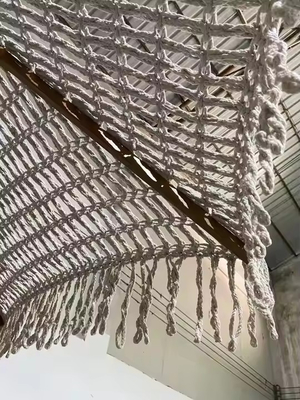 9 ft New Design Customized Woven Beach Umbrella Cotton Rope Macrame Parasols Handmade Tassels Woven Canopy Umbrella