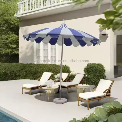 8.5 ft Stainless Steel Pole Pagoda Umbrella Patio Fiberglass Rib Beach Umbrella Red and White Pagoda Umbrella