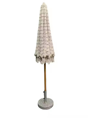 9 ft Commercial Market Umbrella Rope Tassel Macrame Parasol Popular Crochet Woven Umbrella